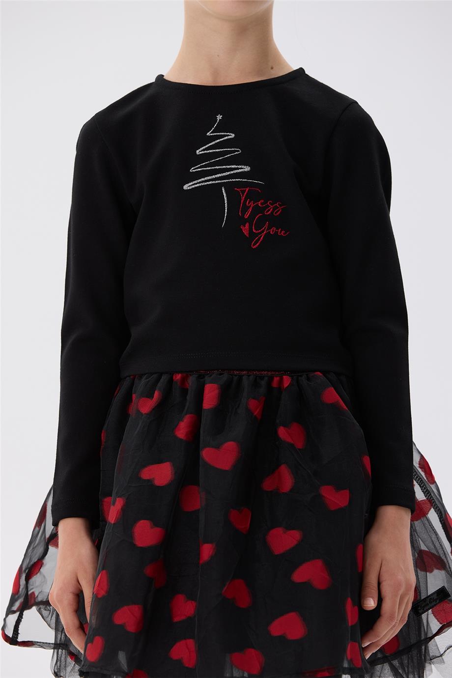 Tyess Kız Çocuk Siyah Kazak