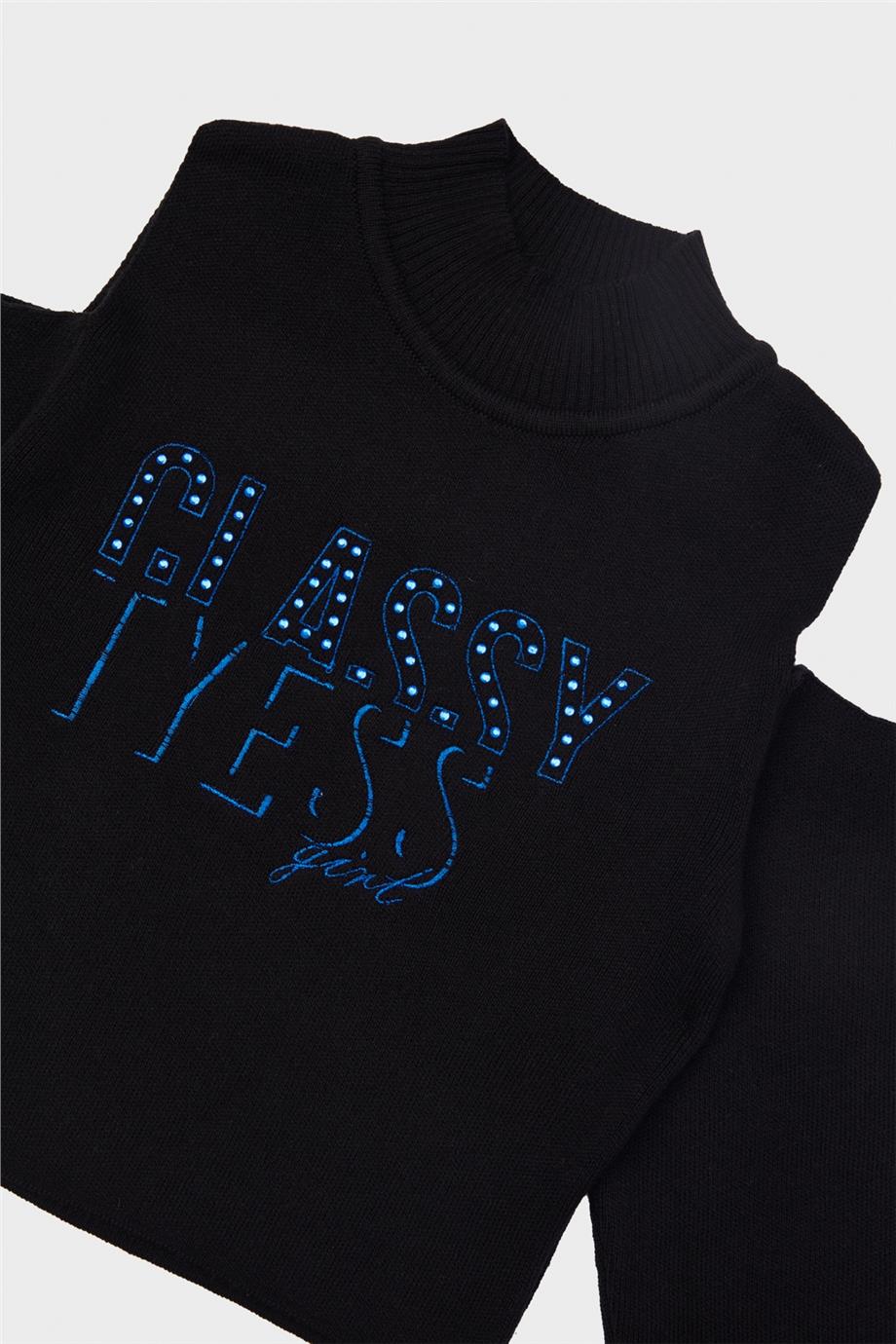 Tyess Kız Çocuk Siyah Kazak