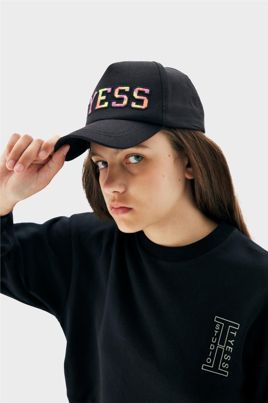 Tyess Kız Çocuk Siyah Şapka