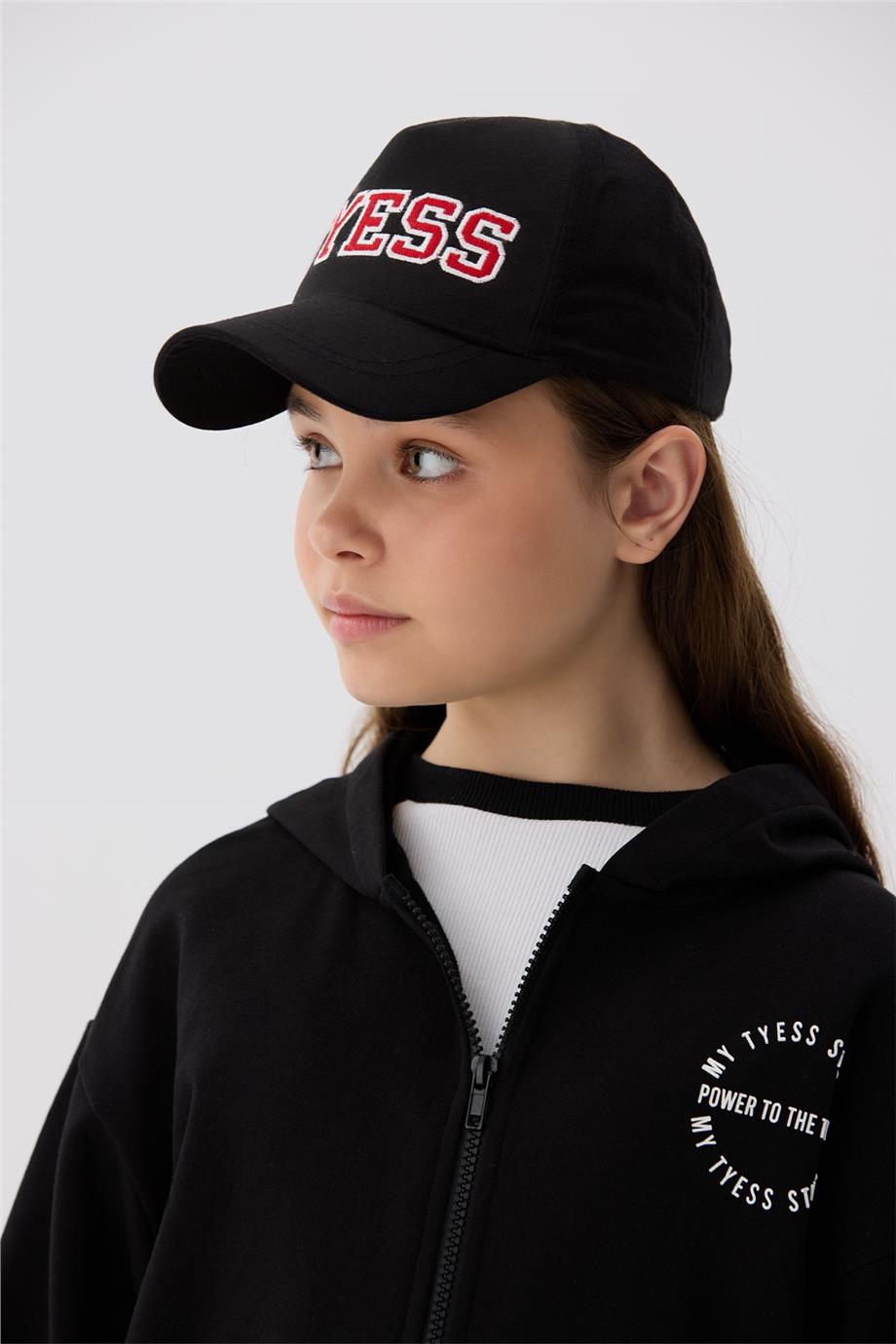 Tyess Kız Çocuk Siyah Şapka