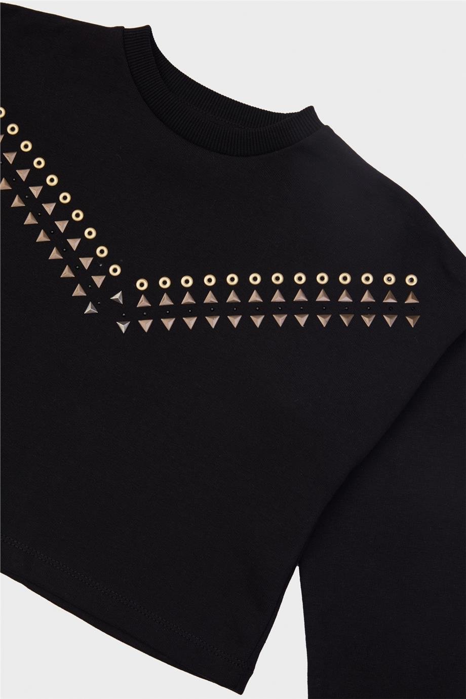 Tyess Kız Çocuk Siyah Sweatshirt