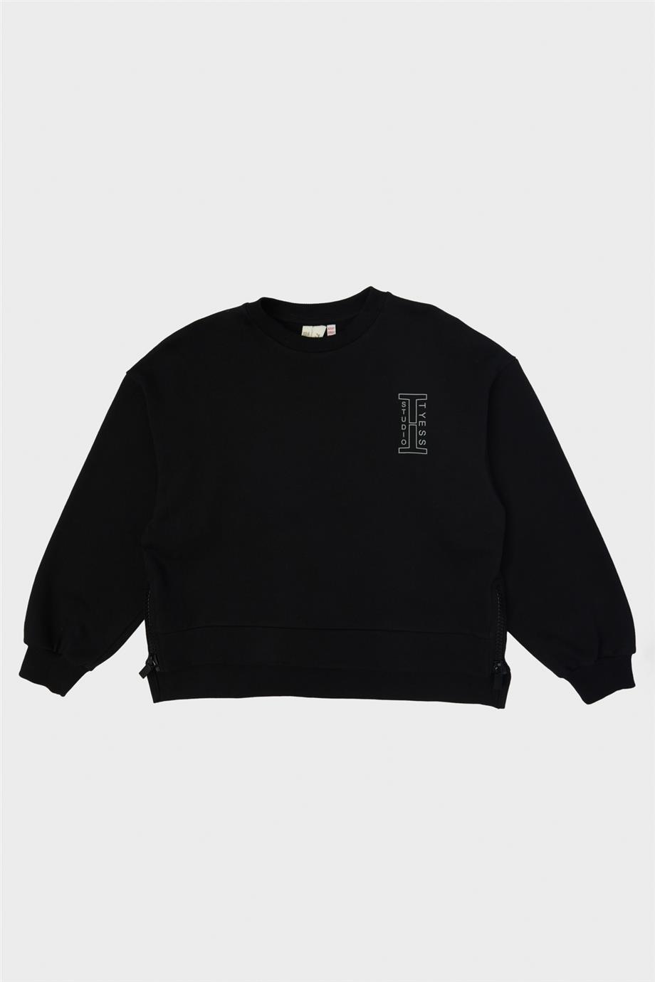 Tyess Kız Çocuk Siyah Sweatshirt