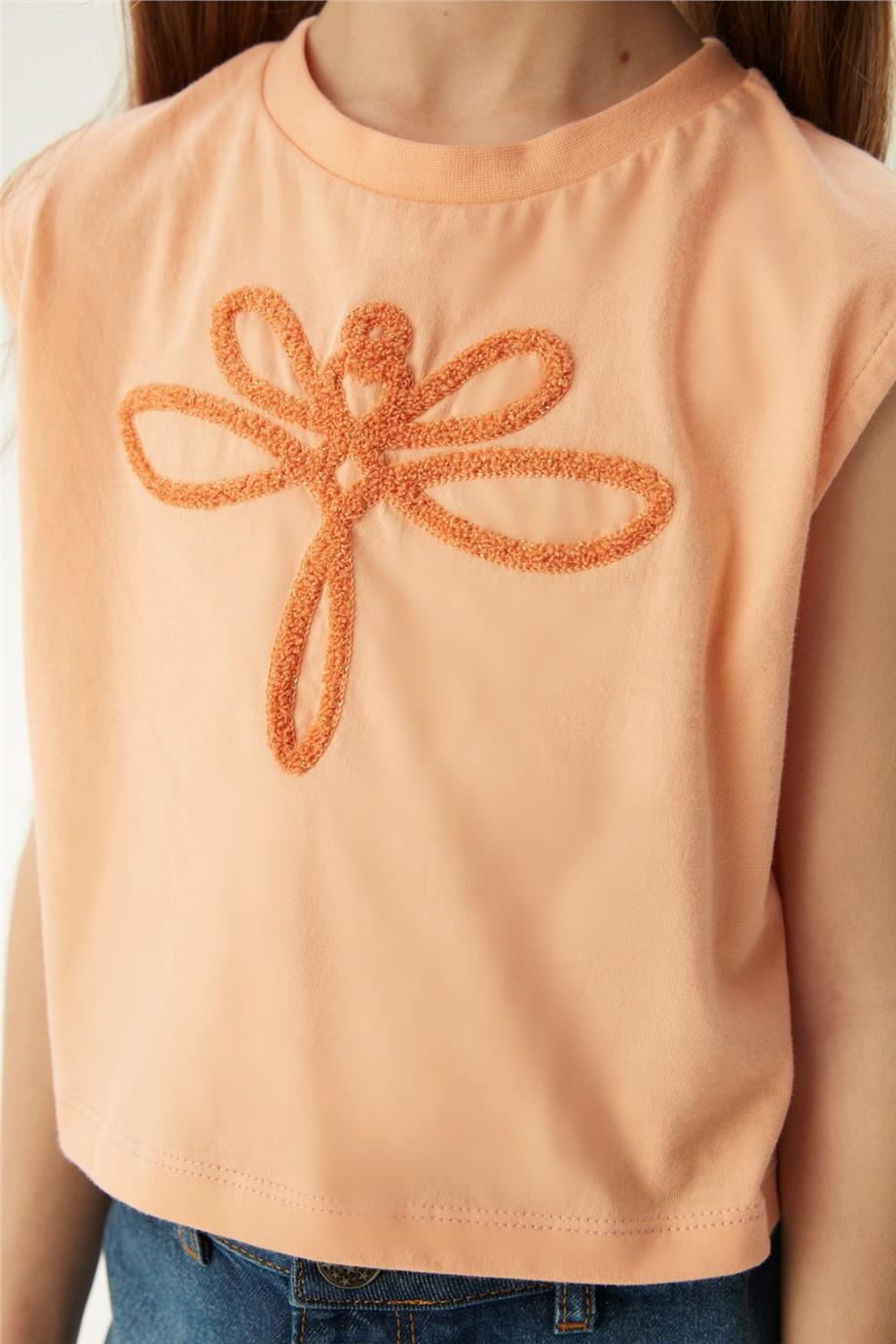 Tyess Kız Çocuk Somon T-Shirt