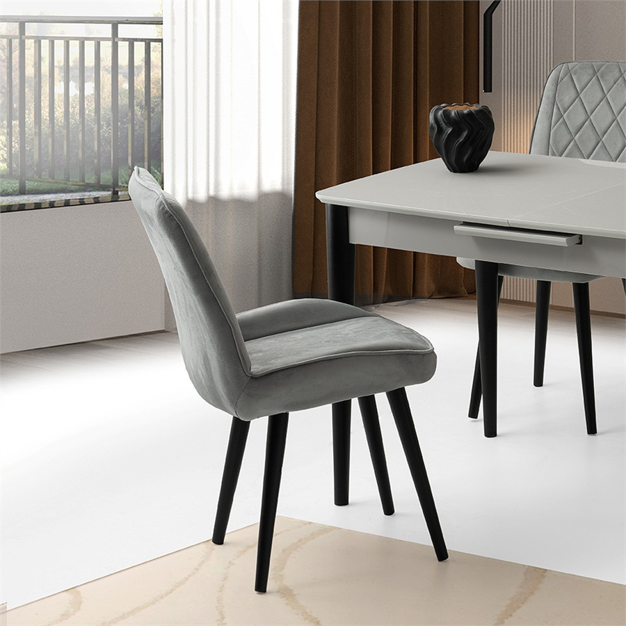 120+30*70 MİLANO HG AÇIK GRİ MASA + 4 FULYA SANDALYE TAKIMI