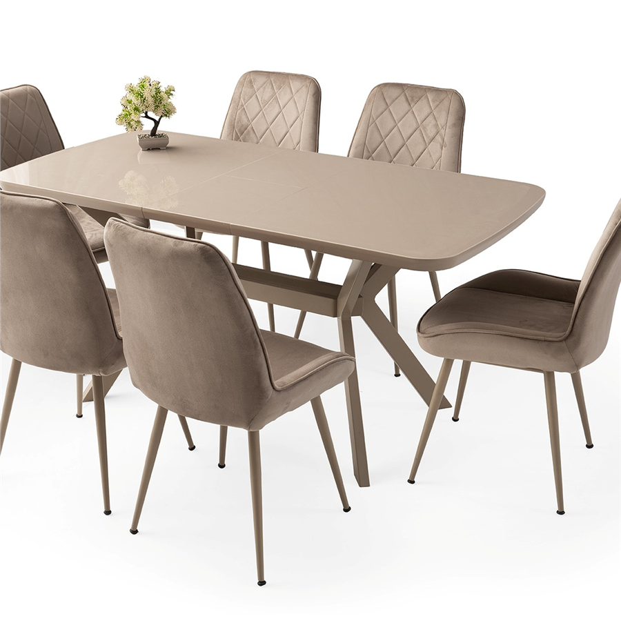 130+30*80 ANKA HG CAPPİCİNO MASA + 4 FULYA SANDALYE TAKIMI