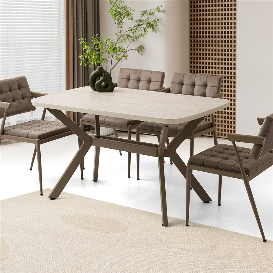 130+30*80 ANKA SİDON MASA + 4 JUMBO SANDALYE TAKIMI