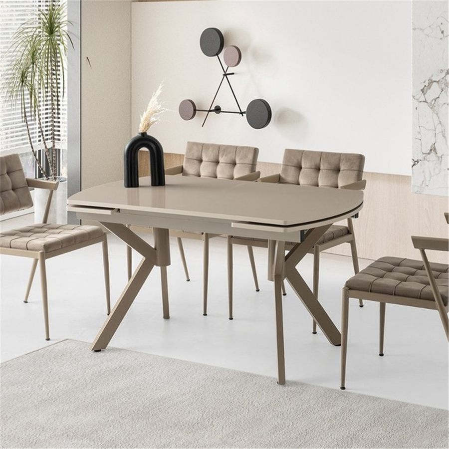 130+52*80 STİLL HG CAPPİCİNO MASA + 4 JUMBO SANDALYE TAKIMI