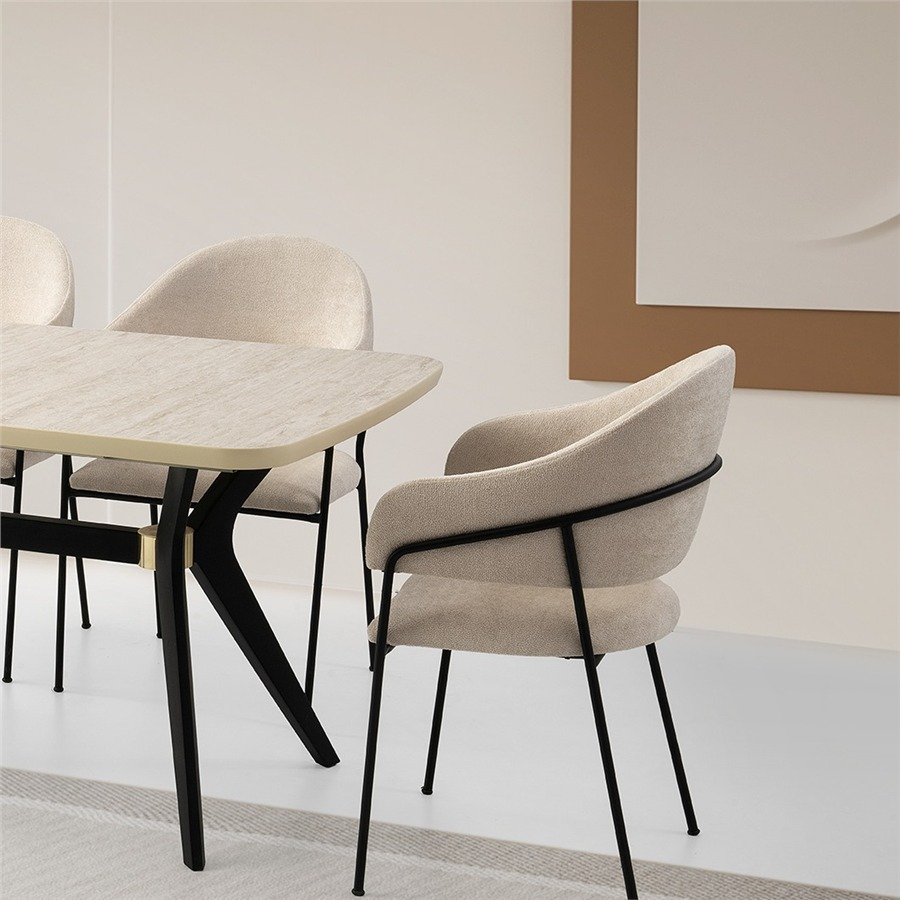 90x160+30 ANKA SİDON MASA + 4 EVRİM SANDALYE TAKIMI