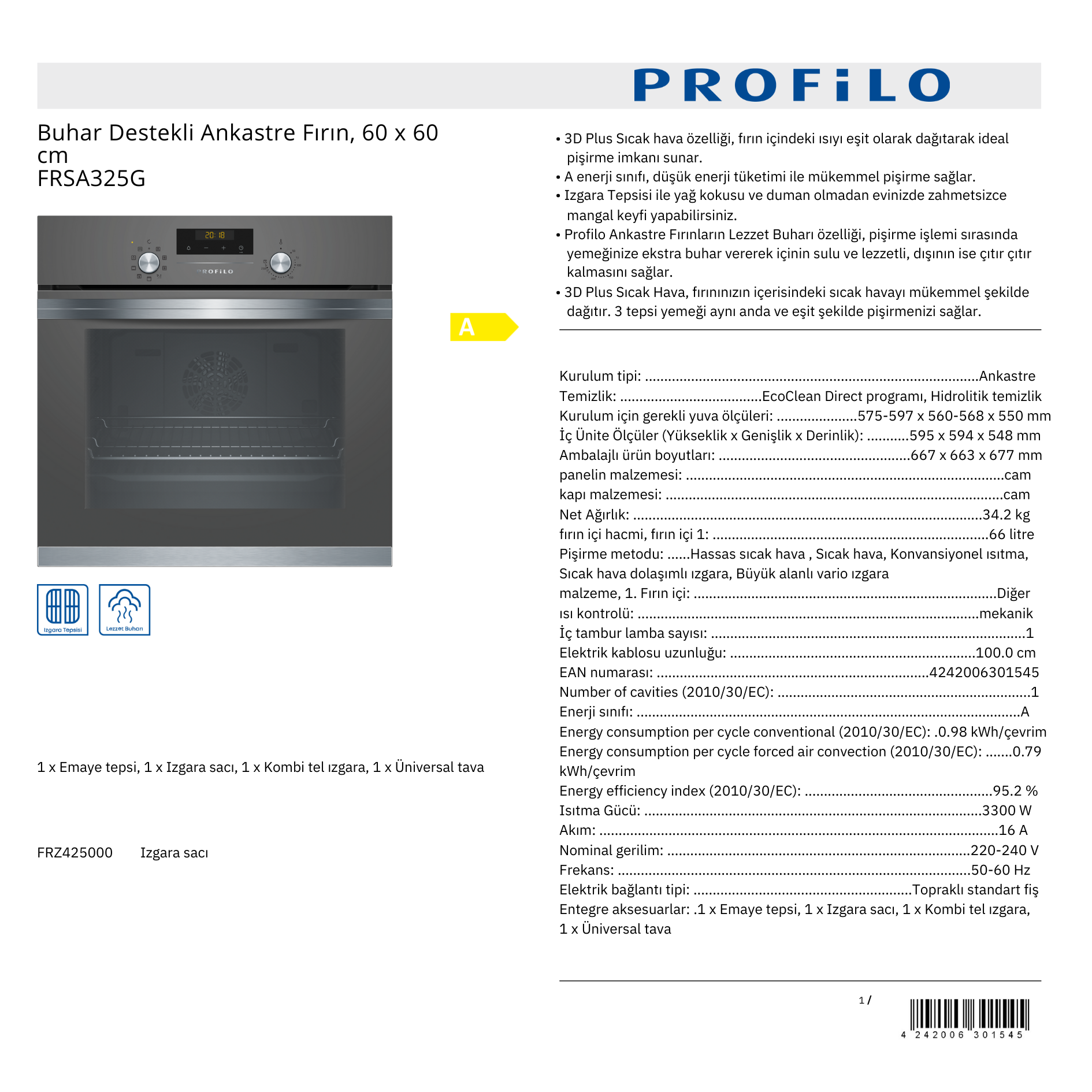 BUHAR DESTEKLİ GRİ PRESTİJ ANKASTRE SET