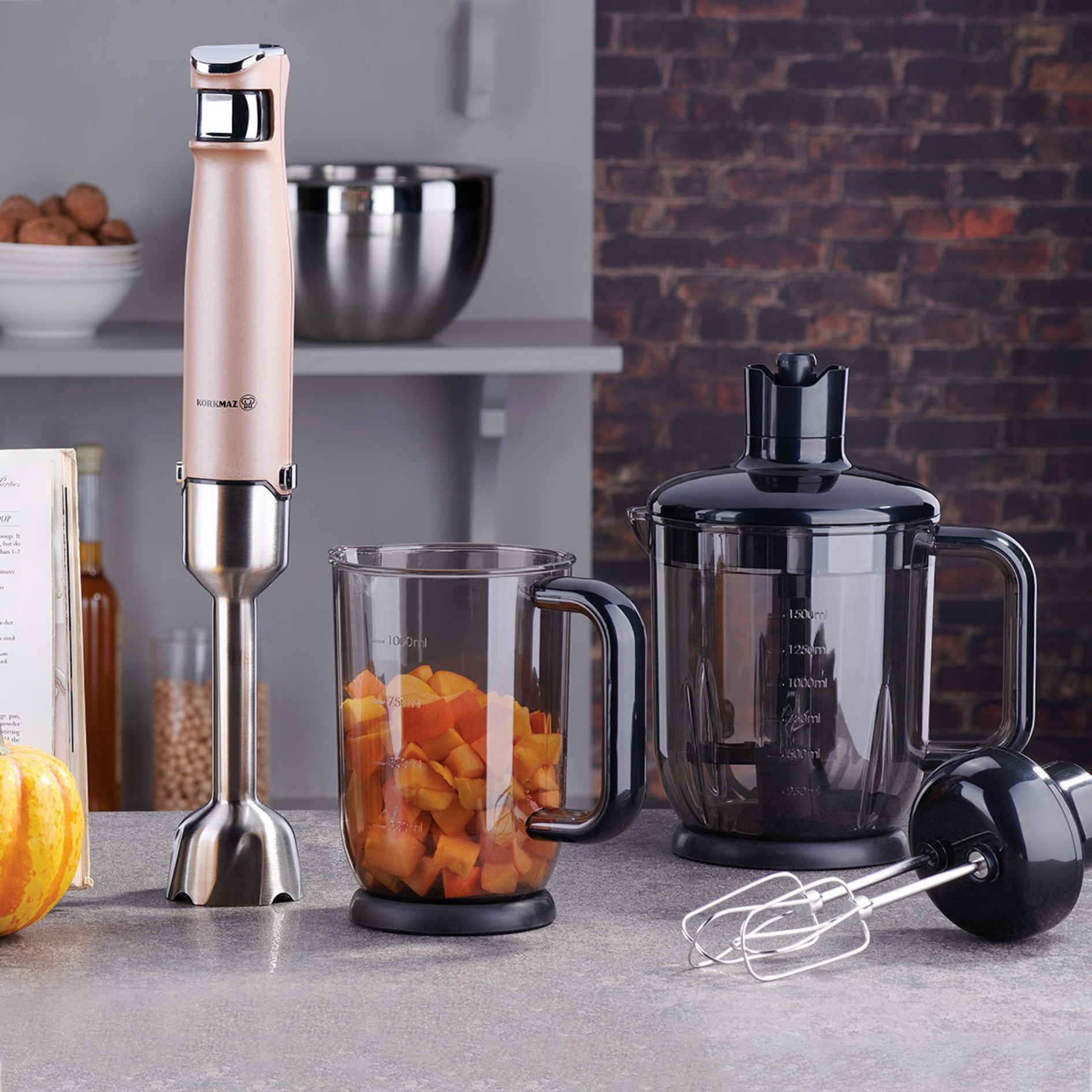 KORKMAZ PERFORMİX MEGA ROSAGOLD BLENDER SET A449-01