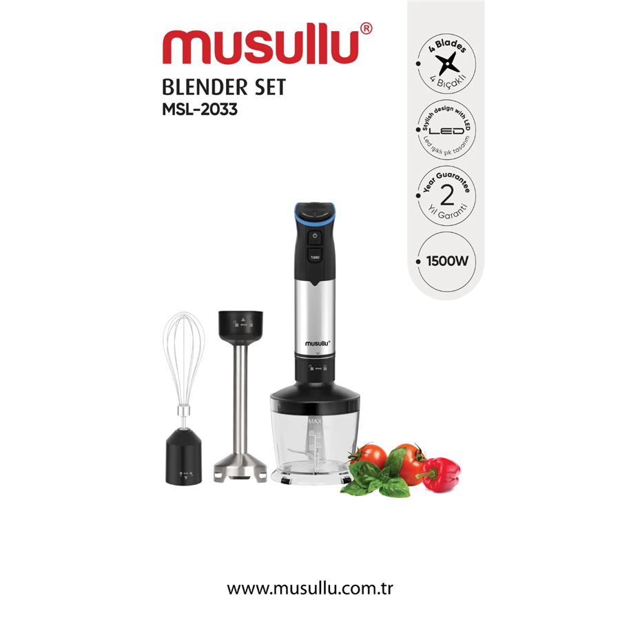 MUSULLU BLENDER SETİ MSL-2033 SİYAH