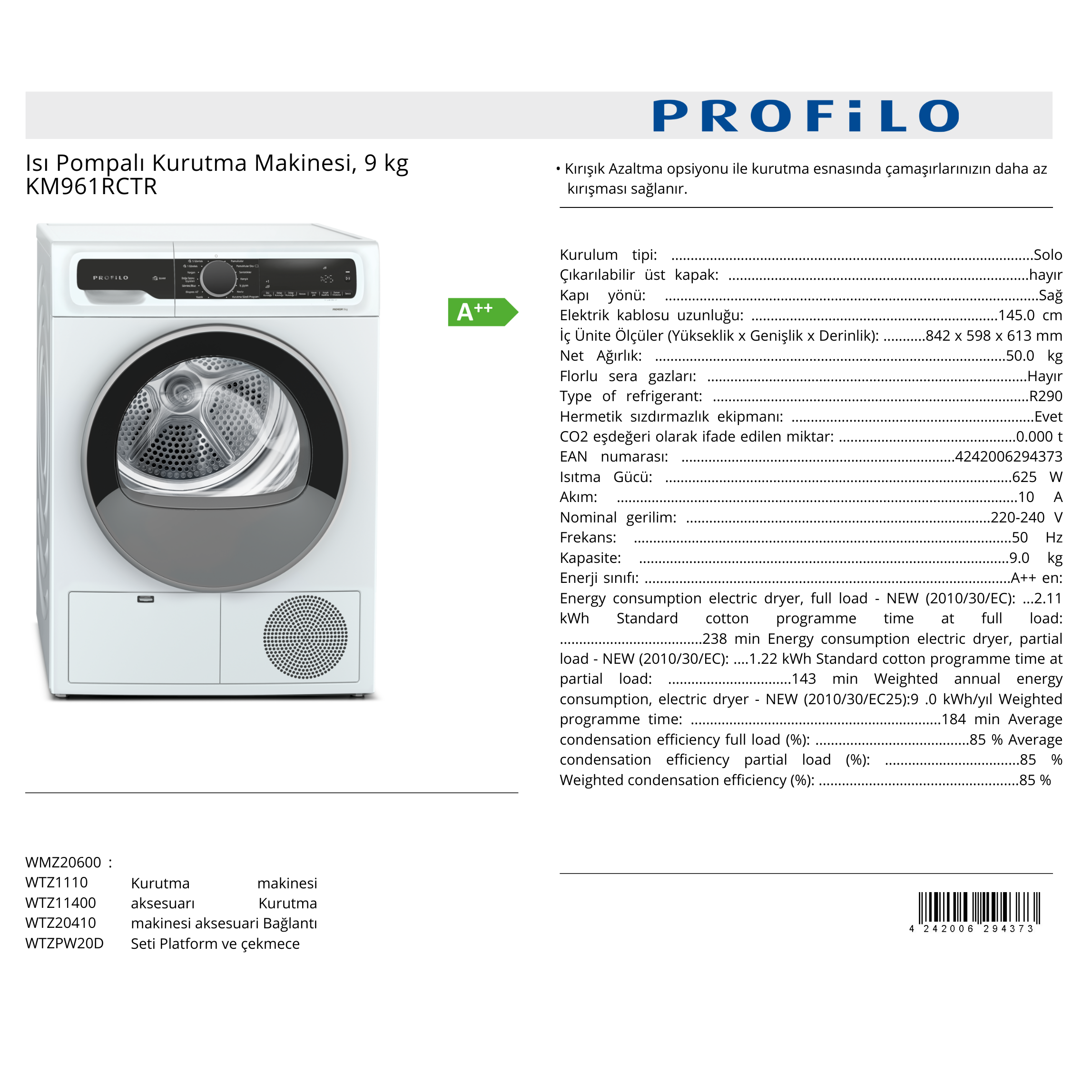 PROFİLO ISI POMPALI KURUTMA MAKİNESİ - KM961RCTR