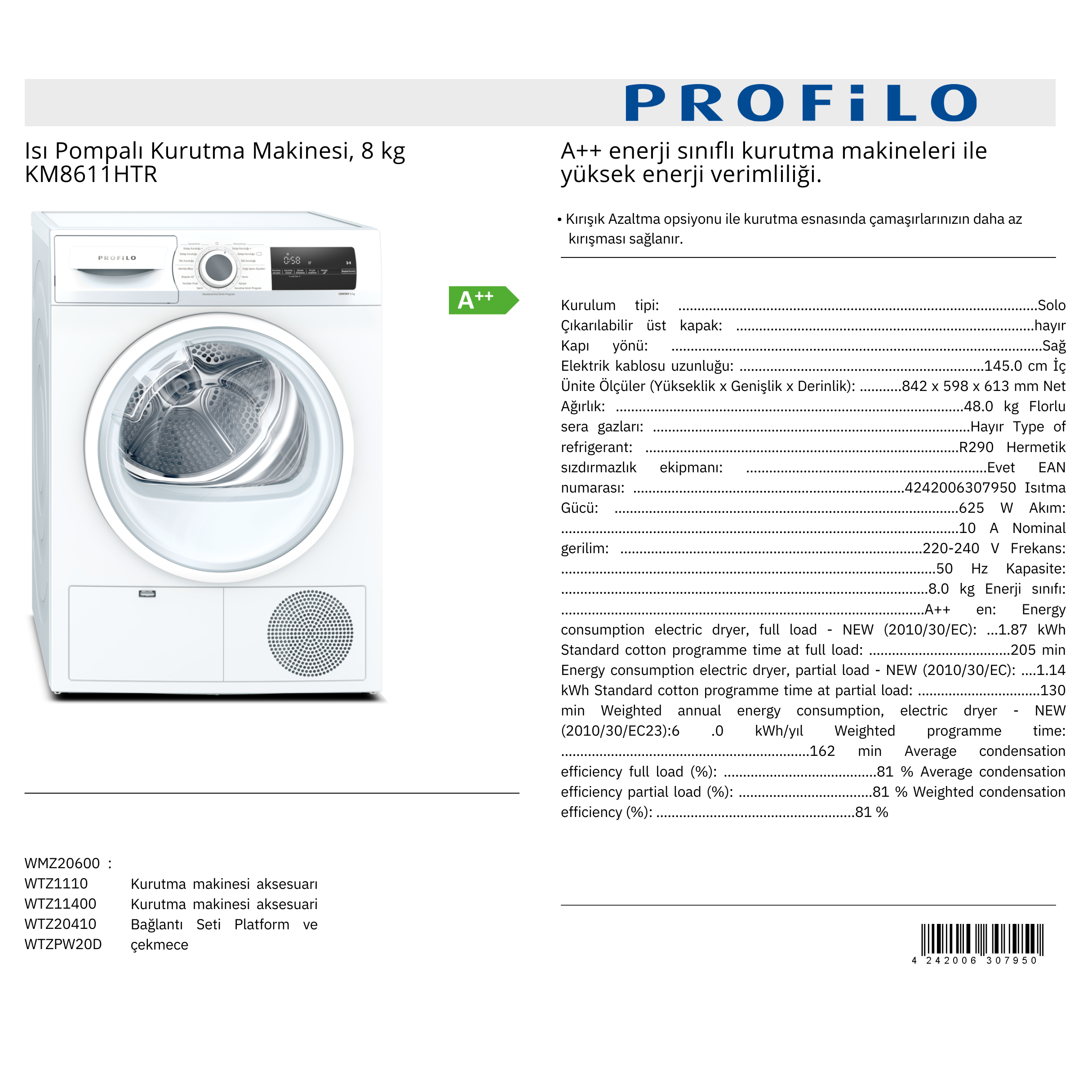 PROFİLO ISI POMPALI KURUTMA MAKİNESİ - KM8611HTR