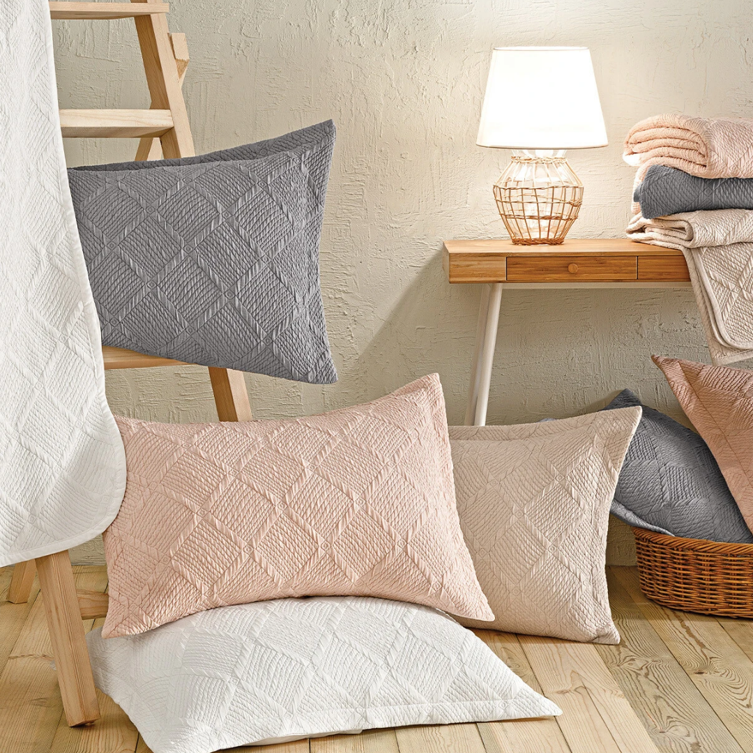 PUFFY ÇİFT KİŞİLİK JULİAN YATAK ÖRTÜSÜ SET - BLUSH