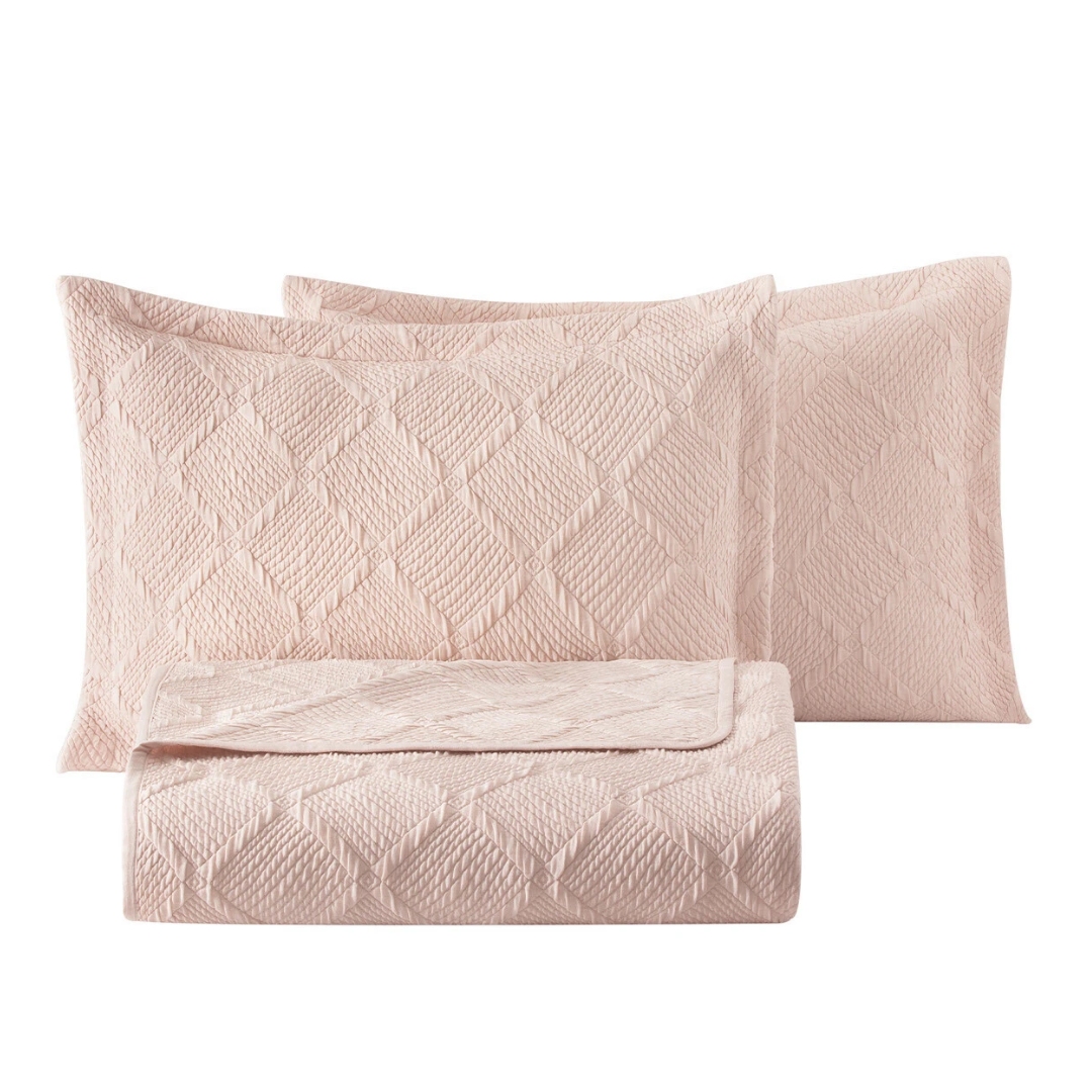 PUFFY ÇİFT KİŞİLİK JULİAN YATAK ÖRTÜSÜ SET - BLUSH