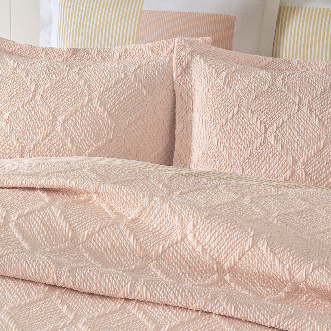PUFFY ÇİFT KİŞİLİK JULİAN YATAK ÖRTÜSÜ SET - BLUSH