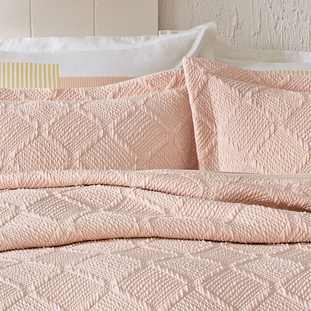 PUFFY ÇİFT KİŞİLİK JULİAN YATAK ÖRTÜSÜ SET - BLUSH