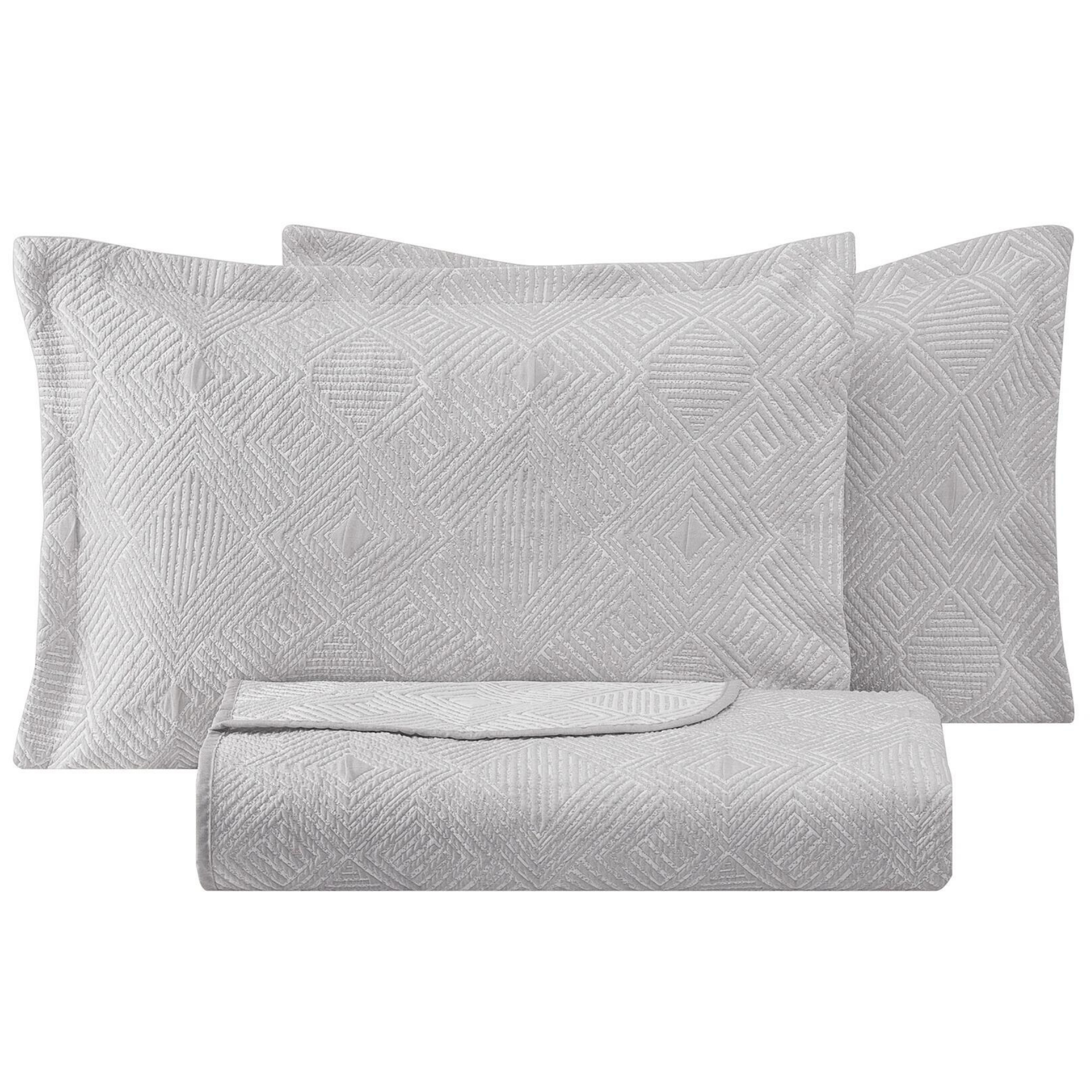 PUFFY ÇİFT KİŞİLİK SHAY YATAK ÖRTÜSÜ SET - GRİ