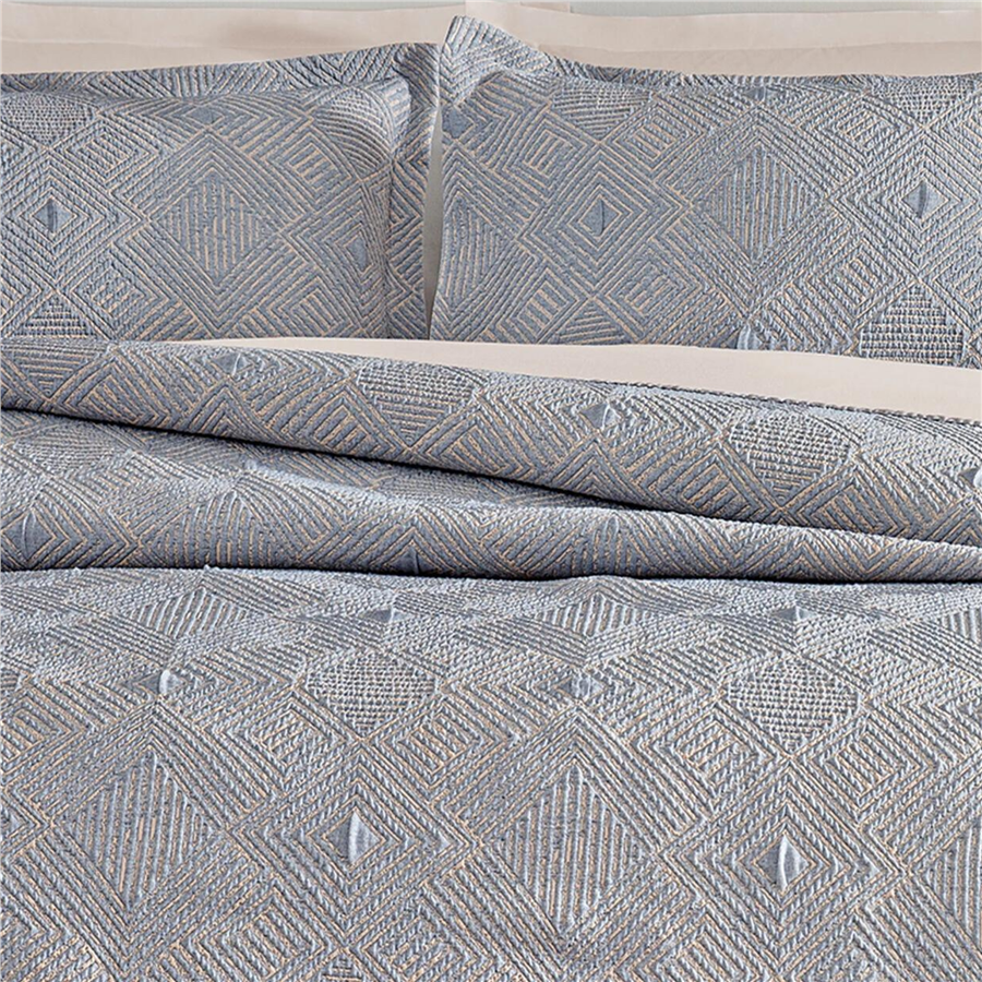 YATAŞ PUFFY ÇİFT KİŞİLİK SHAY YATAK ÖRTÜSÜ SET - INDIGO