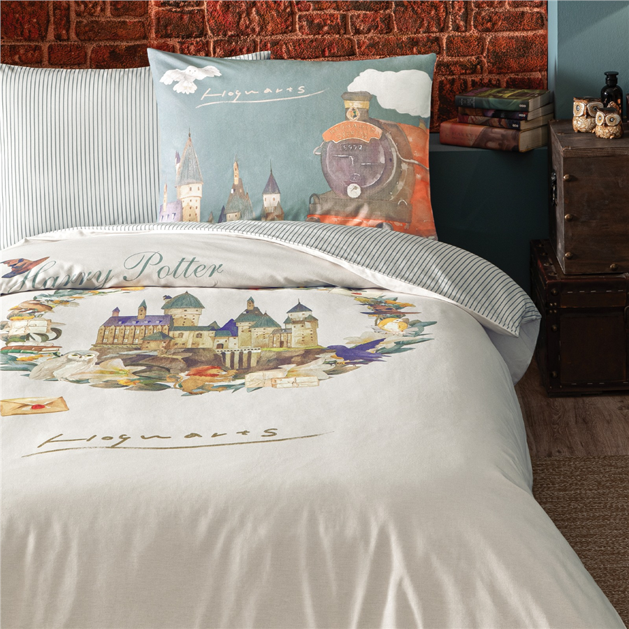 YATAŞ PUFFY HARRY POTTER HOGWARTS RANFORCE NEVRESİM TAKIMI - KREM