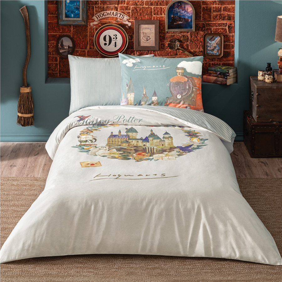 YATAŞ PUFFY HARRY POTTER HOGWARTS RANFORCE NEVRESİM TAKIMI - KREM