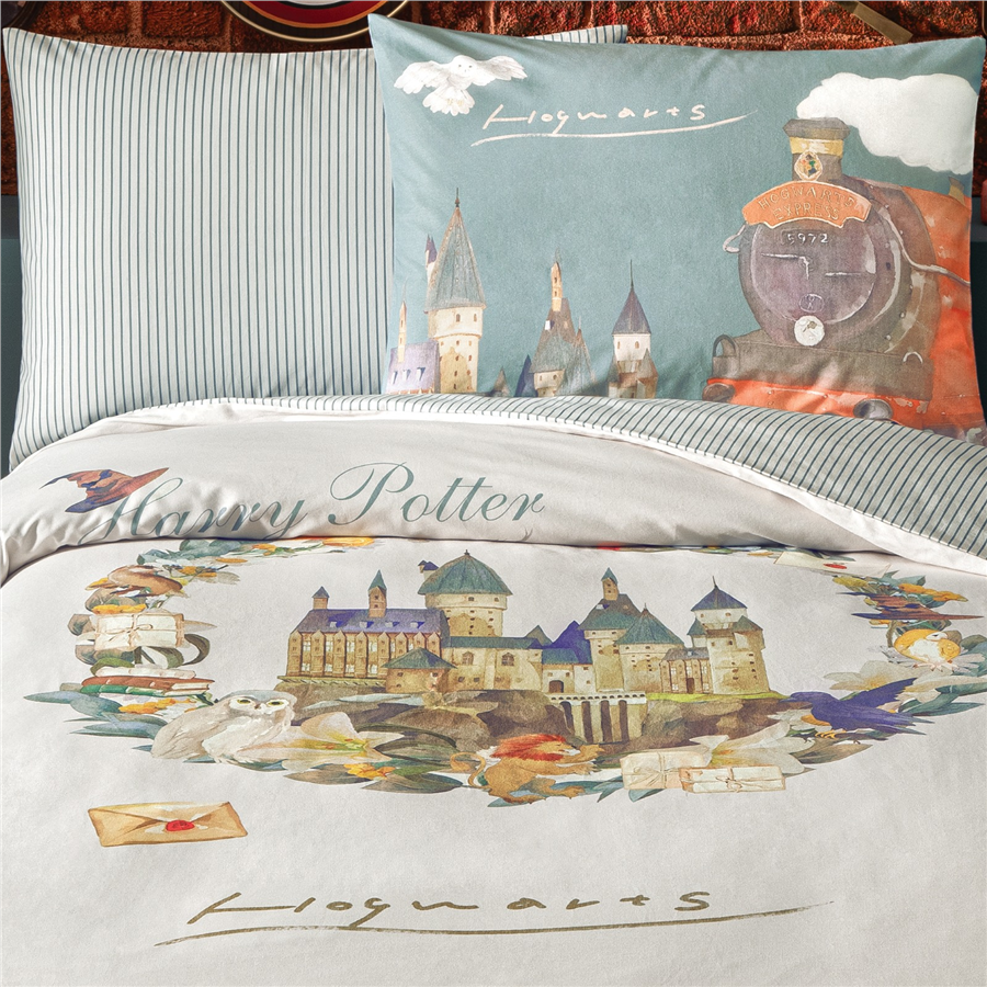 YATAŞ PUFFY HARRY POTTER HOGWARTS RANFORCE NEVRESİM TAKIMI - KREM
