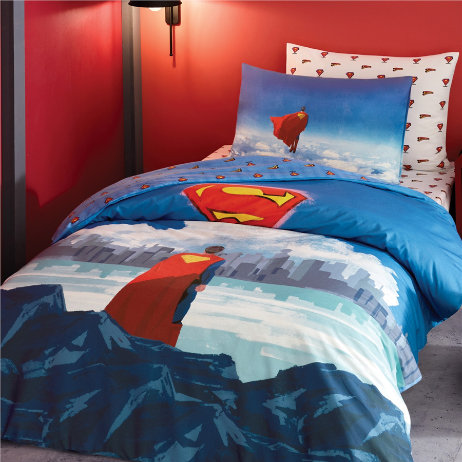 YATAŞ PUFFY SUPERMAN CLOAK RANFORCE NEVRESİM TAKIMI - MAVİ