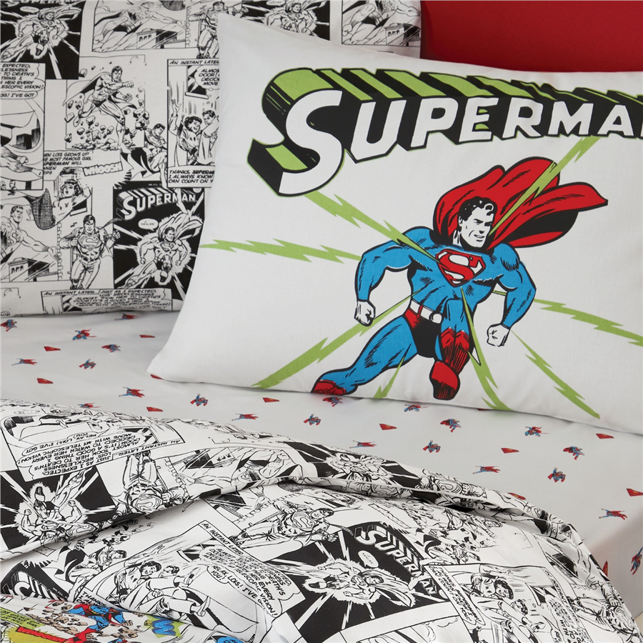 YATAŞ PUFFY SUPERMAN COMIC RANFORCE NEVRESİM TAKIMI - BEYAZ