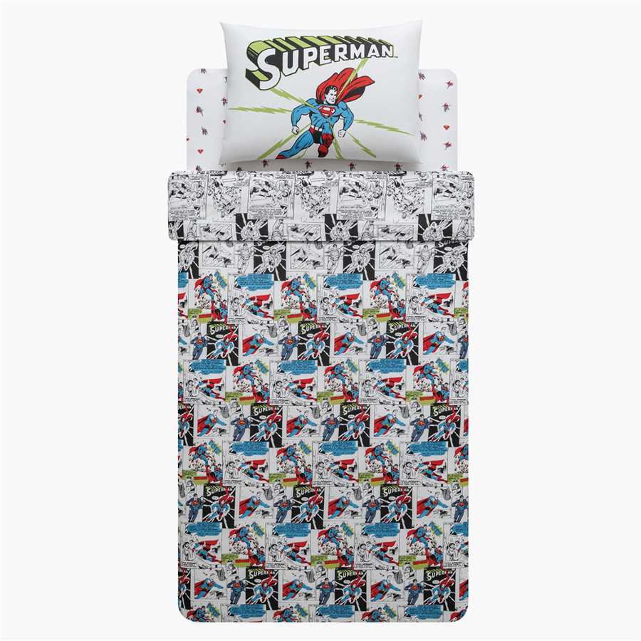 YATAŞ PUFFY SUPERMAN COMIC RANFORCE NEVRESİM TAKIMI - BEYAZ