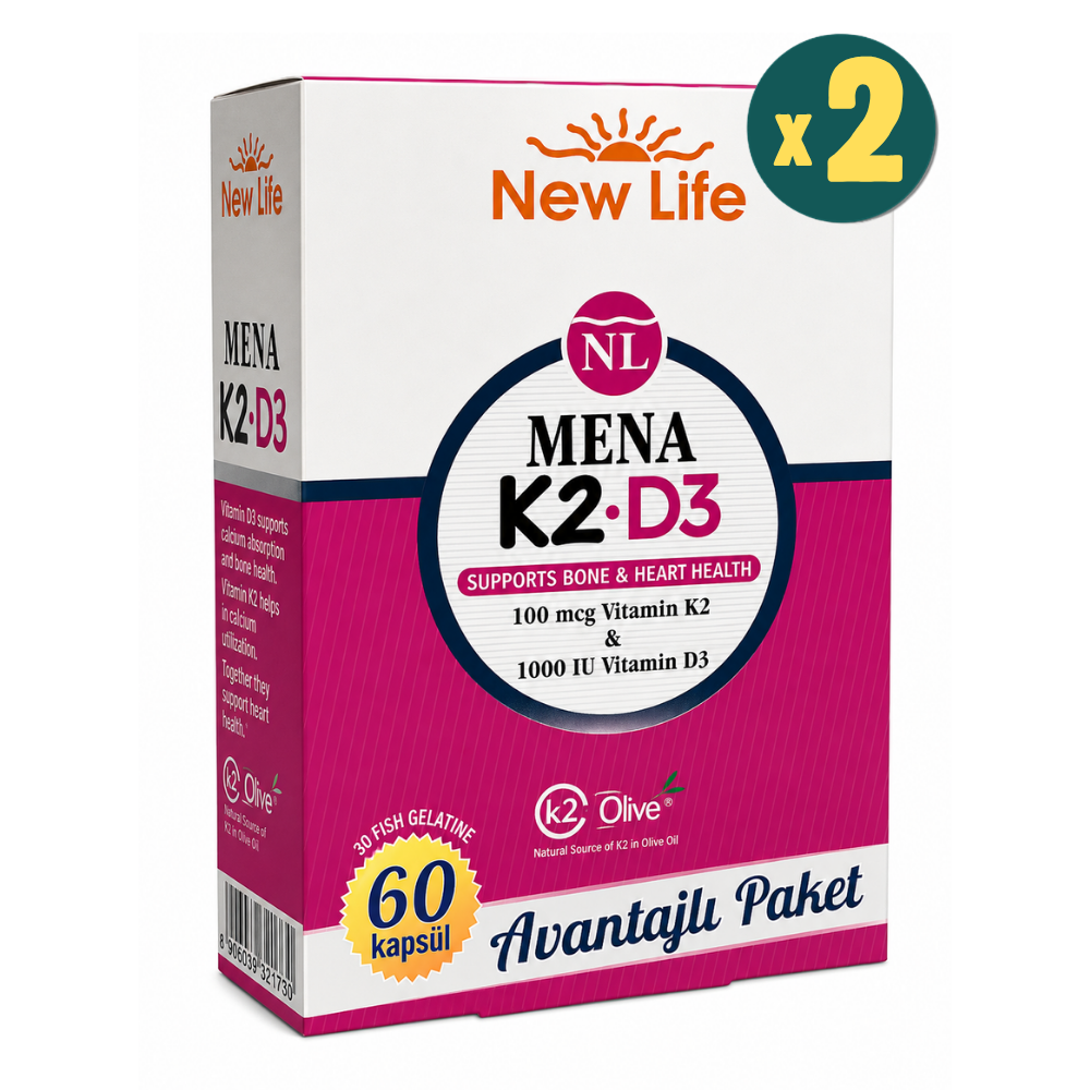 New Life Mena K2+D3 60 Kapsül 2 Adet Fiyatları - Modern Eczane