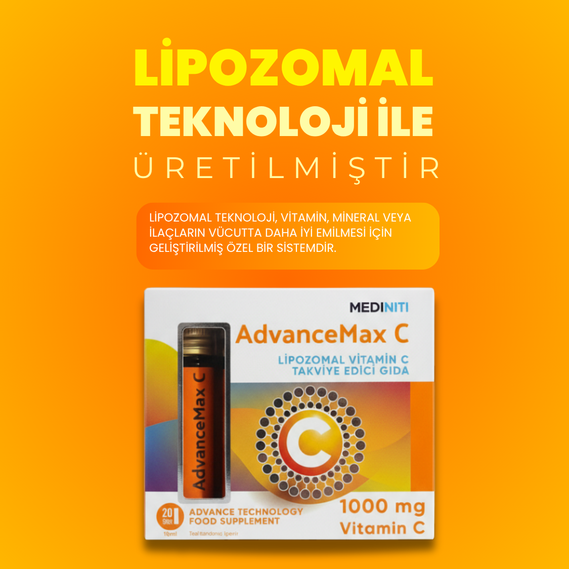 Advancemax Lipozomal C Vitamini 10 ml x 20 Shot Fiyatları - Modern Eczane
