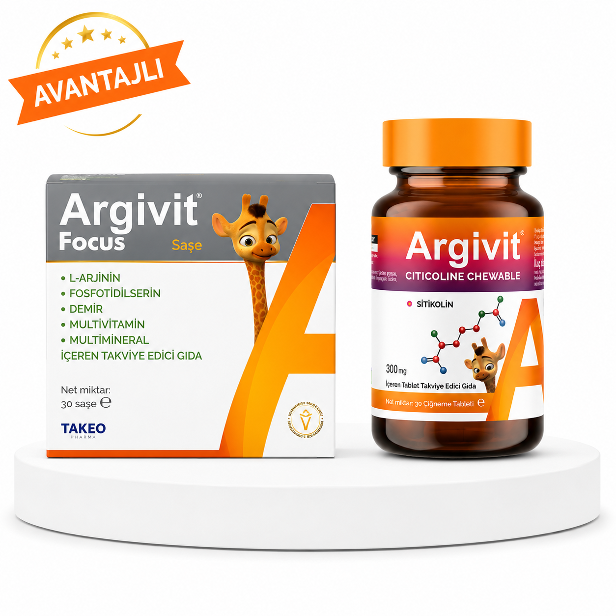 Argivit Focus 30 Saşe & Argivit Citicoline Chewable 30 Tablet Fiyatları - Modern Eczane