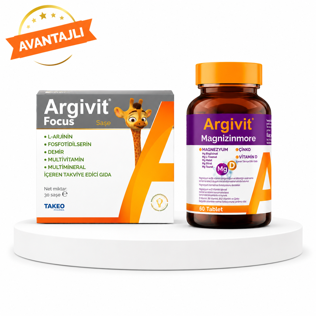  Argivit Focus 30 Saşe + Magnizinmore 60 Tablet Fiyatları - Modern Eczane