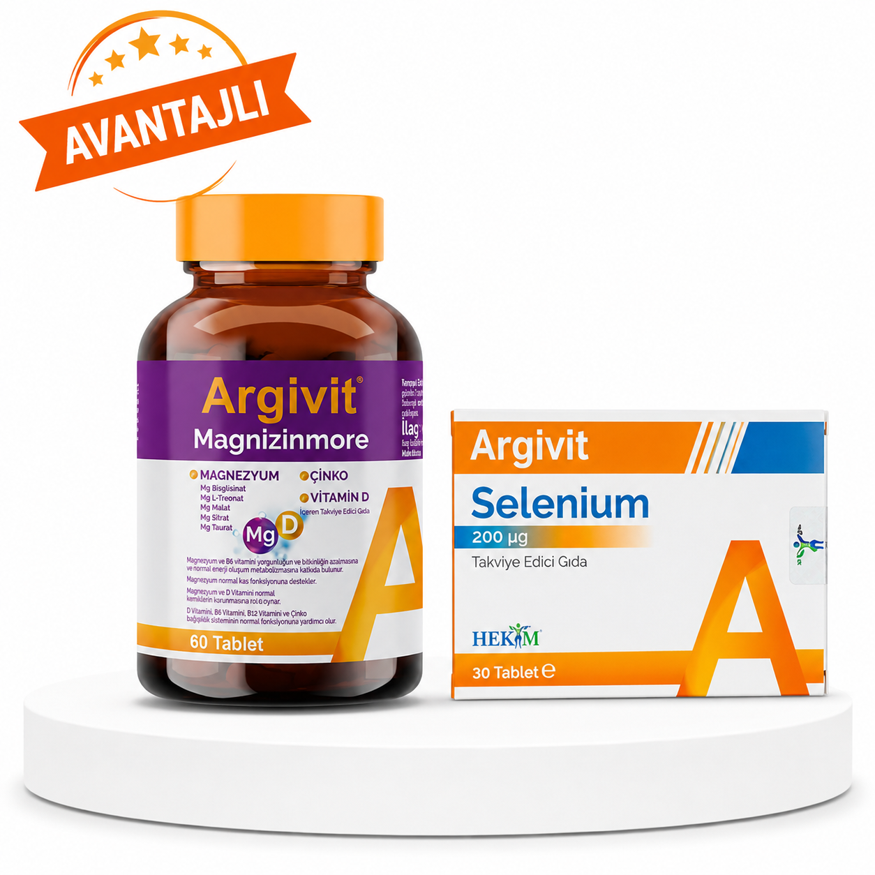 Argivit Magnizinmore 60 Tablet & Argivit Selenium 30 Tablet Fiyatları - Modern Eczane