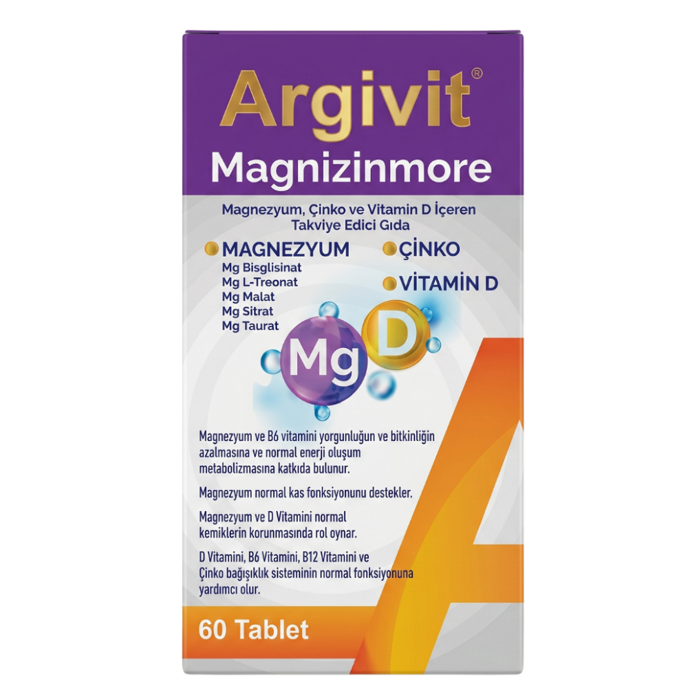 Argivit Magnizinmore Magnezyum Çinko 60 Tablet 3 Adet - Modern Eczane
