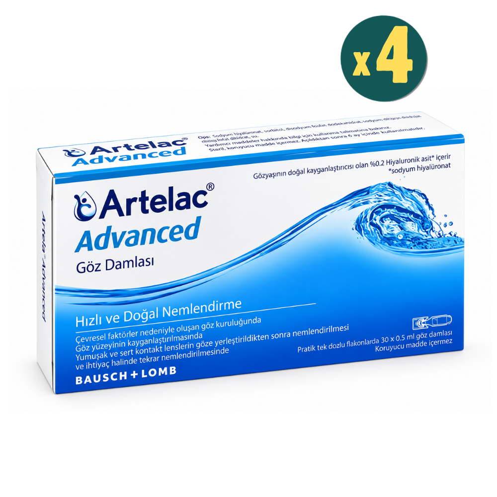 Artelac Advanced Göz Damlası 30 Flakon 0,5 ml 4 Adet Fiyatları - Modern Eczane