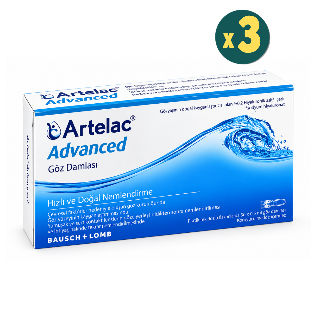 Artelac Advanced Göz Damlası 30 Flakon 0,5 ml 3 Adet Fiyatları - Modern Eczane