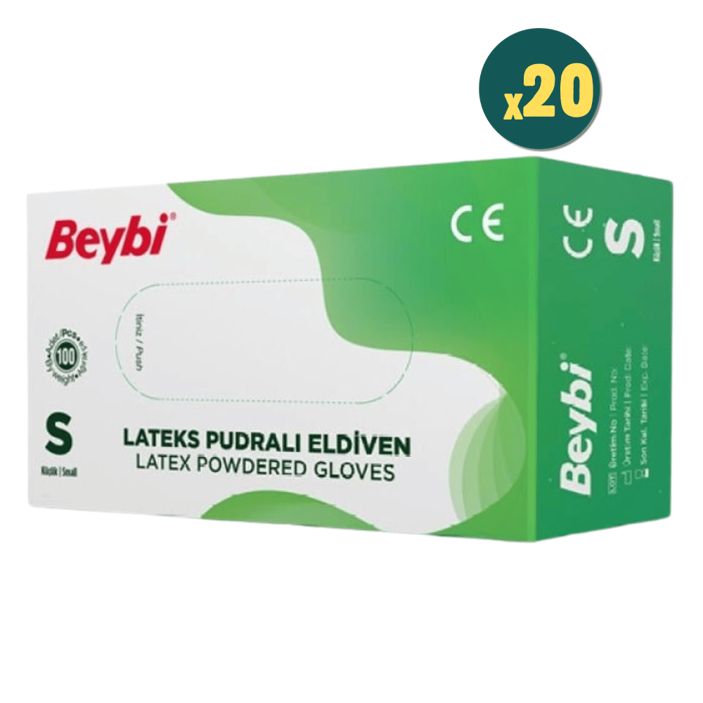 Beybi Lateks Eldiven Pudralı Small 100'lü 20 Kutu Fiyatları - Modern Eczane