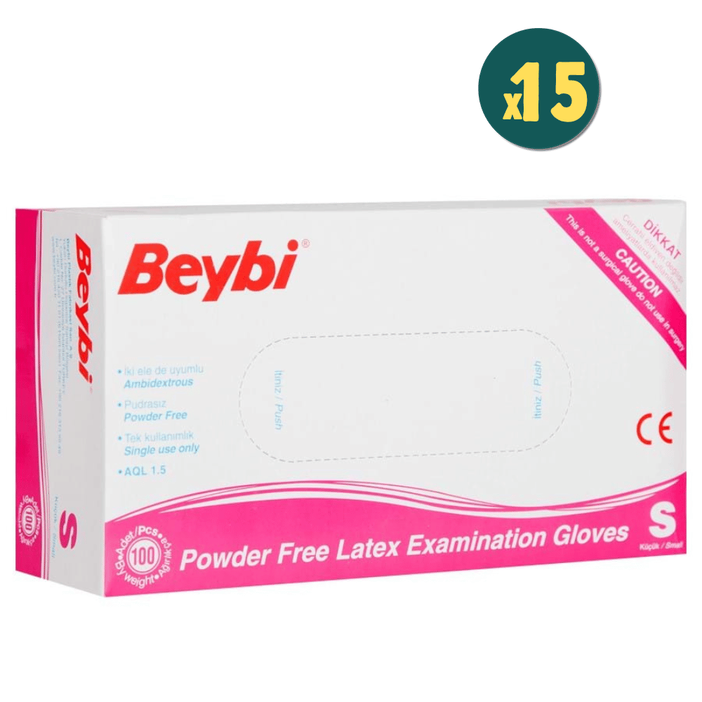 Beybi Pudrasız Lateks Muayene Eldiveni Small 100 Adet 15 Kutu Fiyatları - Modern Eczane