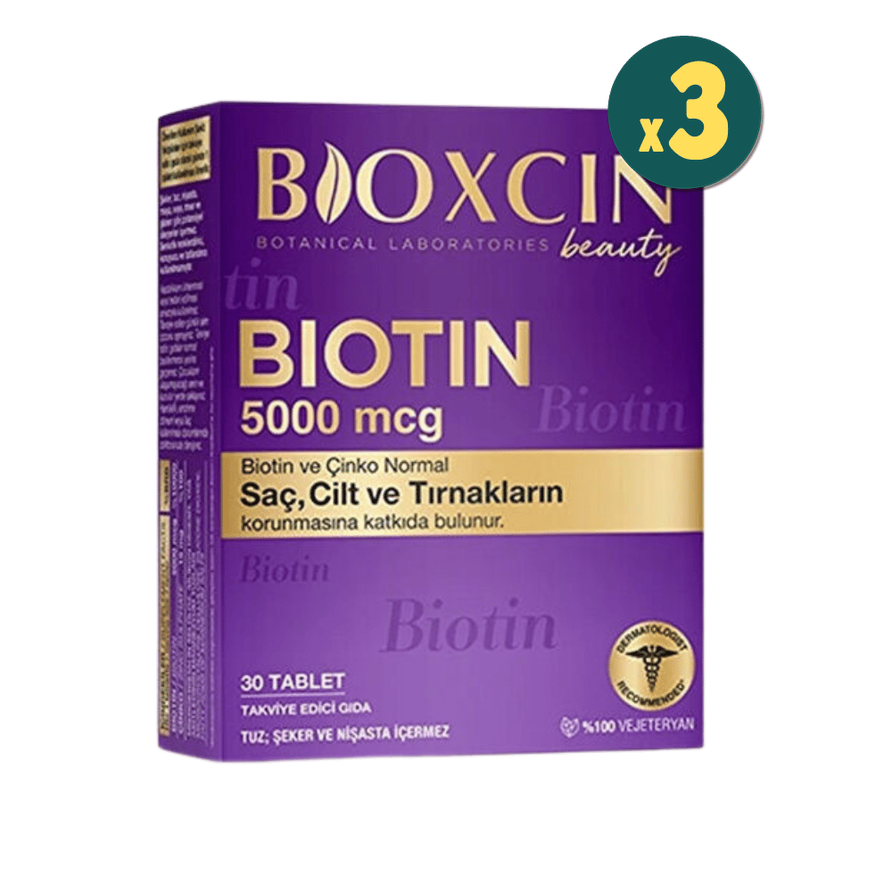 Bioxcin Biotin 5000 mcg 30 Tablet 3 Adet Fiyatları - Modern Eczane