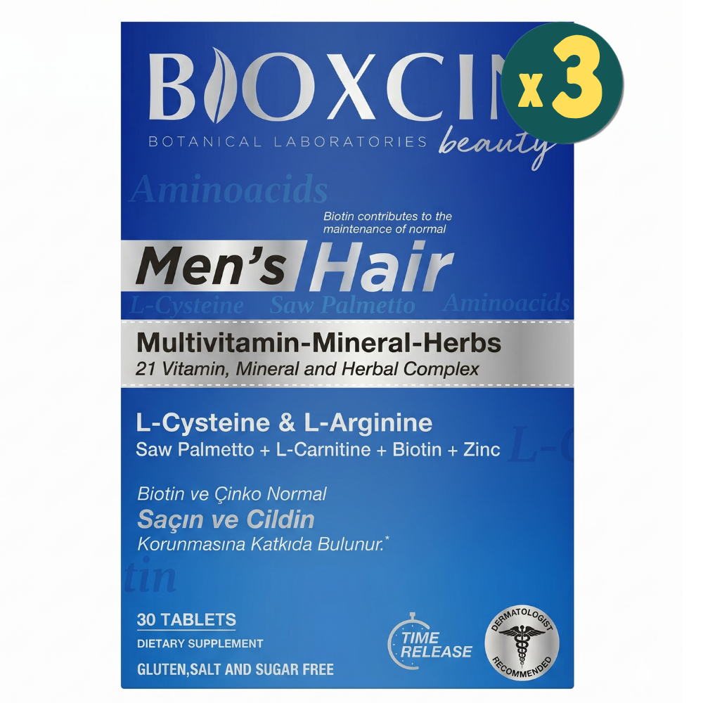 Bioxcin Men's Hair 30 Tablet 3 Adet Fiyatları - Modern Eczane