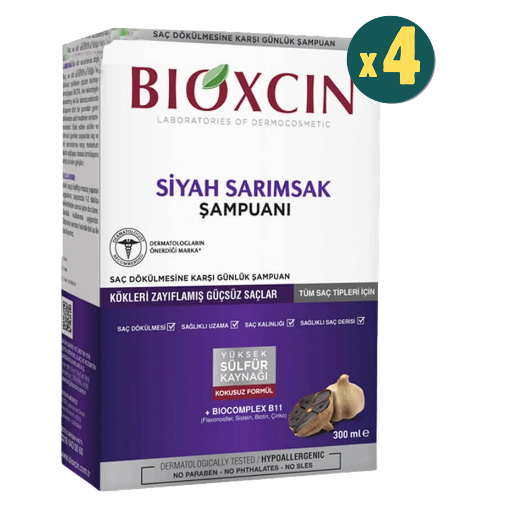 Bioxcin Siyah Sarımsak Şampuanı 300 ml Fiyatları 4 Adet - Modern Eczane