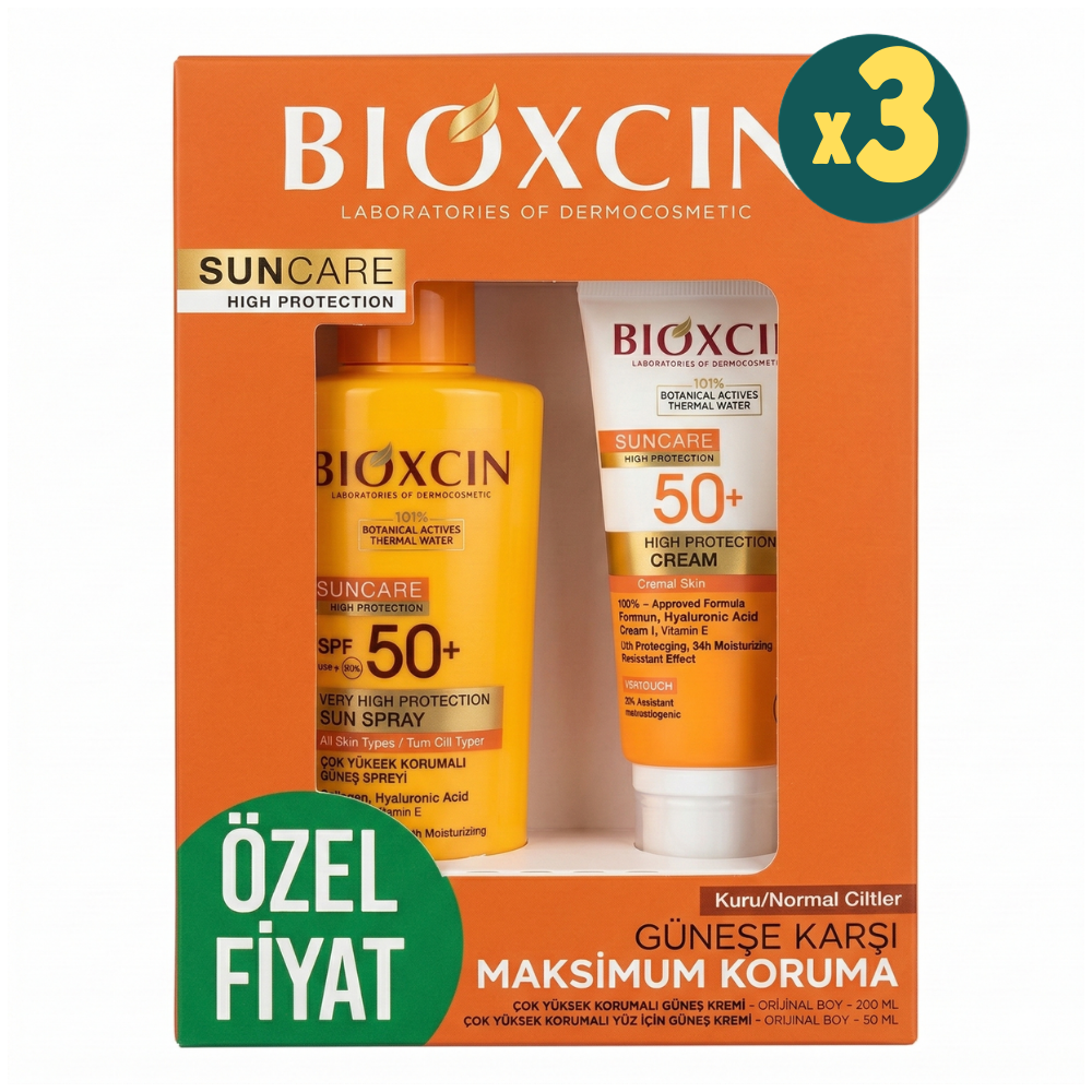Bioxcin Suncare Kuru ve Normal Ciltler İçin Sprey 200 ml + Krem 50 ml 3 Adet Fiyatları - Modern Eczane