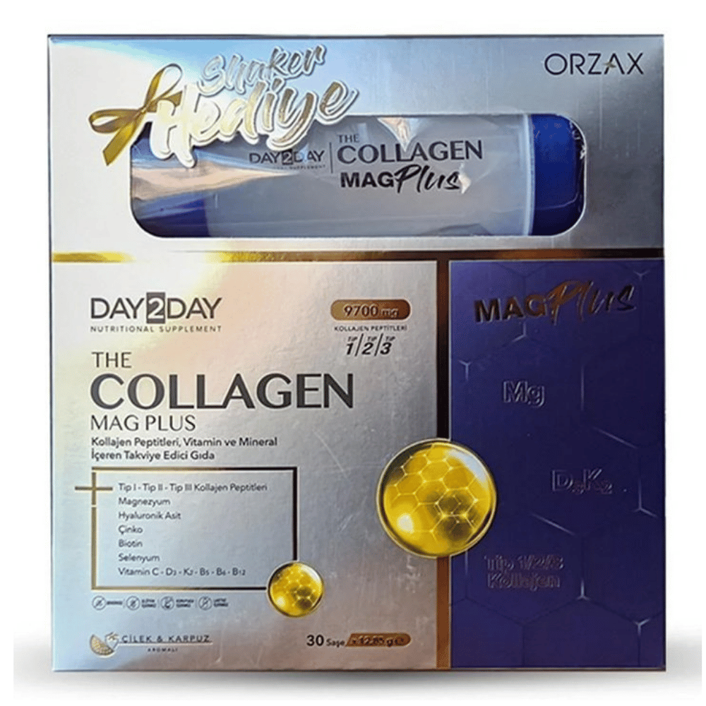 Day2Day Collagen Mag Plus Çilek Karpuz Aromalı 30 Saşe + Shaker Hediyeli Fiyatları - Modern Eczane
