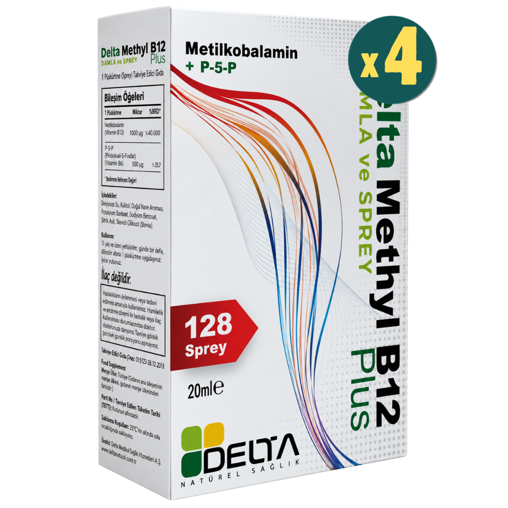 Delta Methyl B12 Plus 128 Sprey 20 ml 4 Adet Fiyatları - Modern Eczane