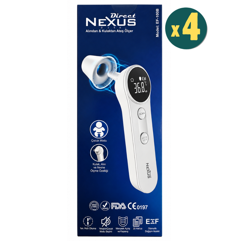 Nexus Dual Kulaktan ve Alından Ateş Ölçer 4 Adet Fiyatları - Modern Eczane
