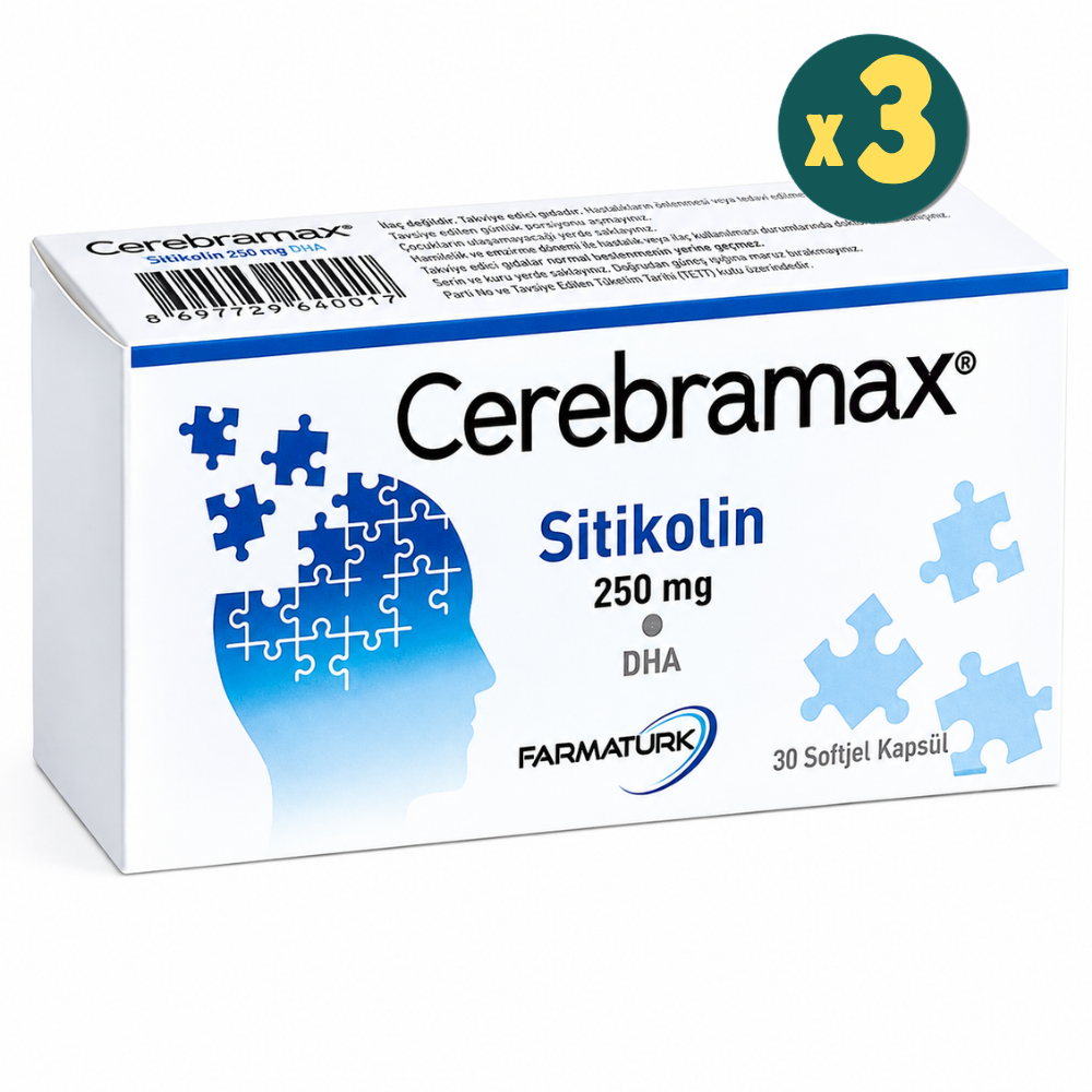 Farmatürk Cerebramax Softjel Kapsül 250 mg Sitikolin & Dha - Meyve 3 Adet Fiyatları - Modern Eczane