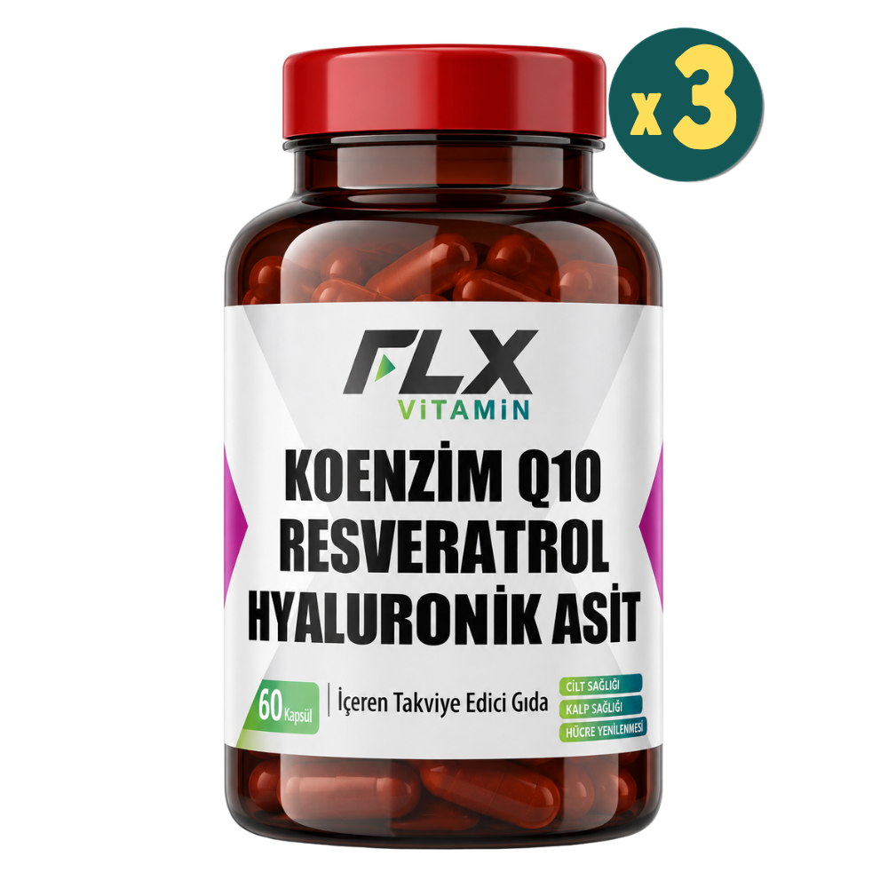 FLX Coenzyme Q10 200 mg Hyaluronik Asit Resveratrol 60 Tablet 3 Adet Fiyatları - Modern Eczane