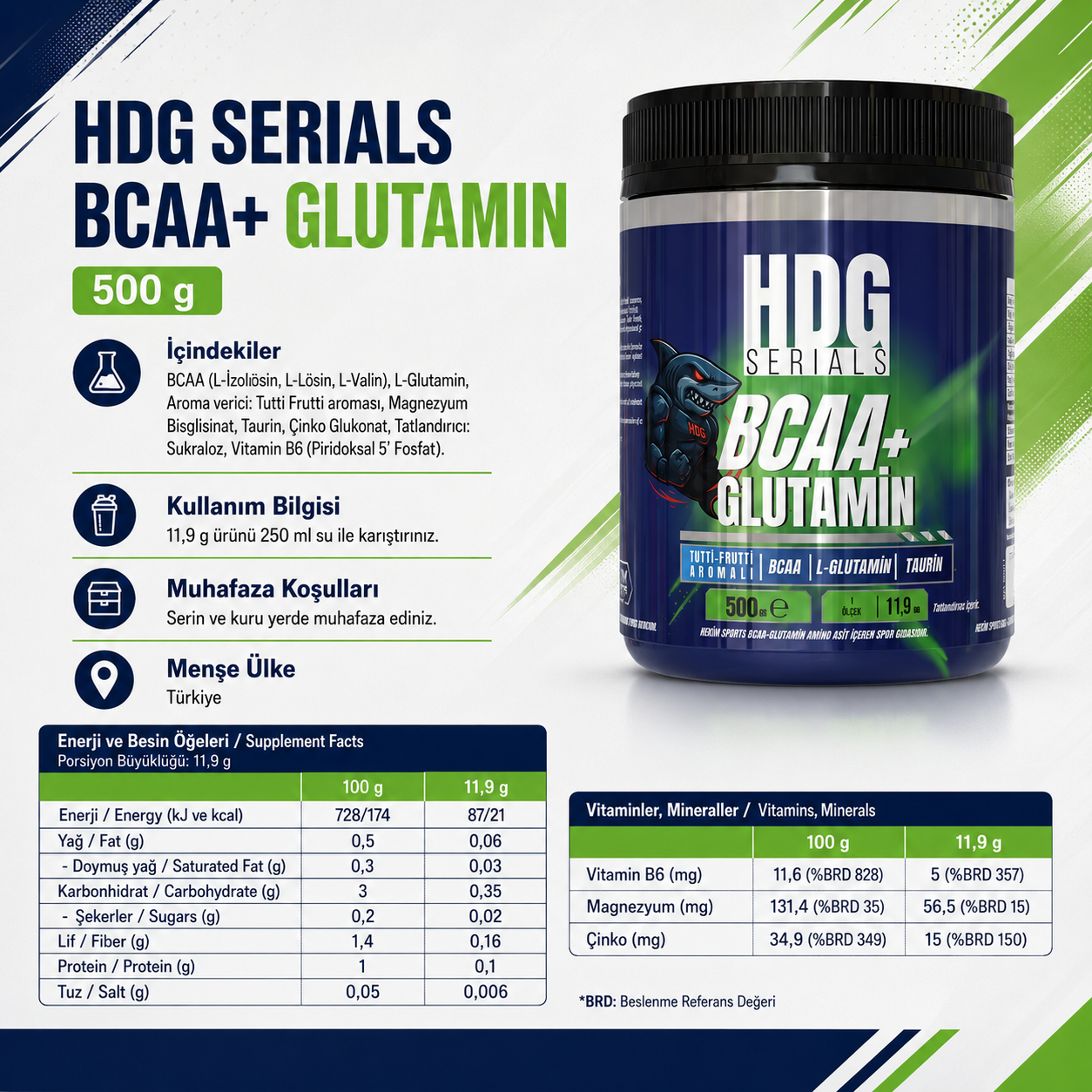  HDG Serials BCAA + Glutamine 500 g Fiyatları - Modern Eczane