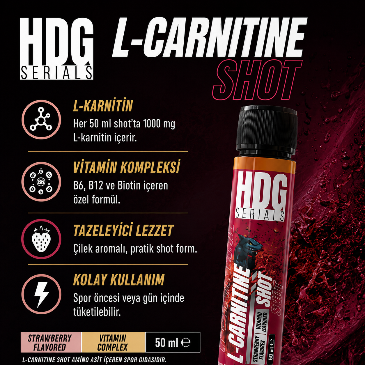 HDG Serials L-Carnitine Shot 50 ml Fiyatları - Modern Eczane